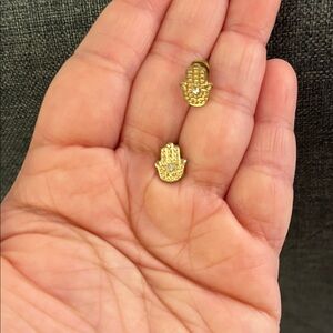 Gold Hamsa Stud Earrings - Women's Jewelry